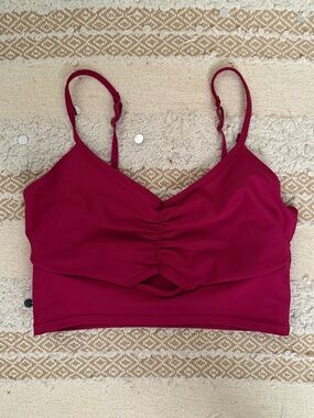 Old Navy sports bra Plum Ruched V-Neck Bralette with Adjustable Straps sz lg euc